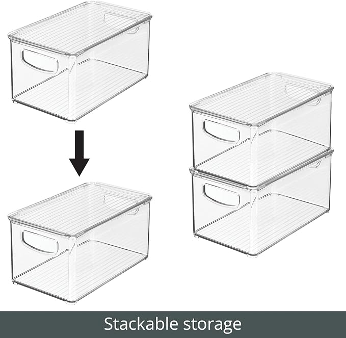 mDesign Plastic Deep Storage Bin Box Container - Image 4