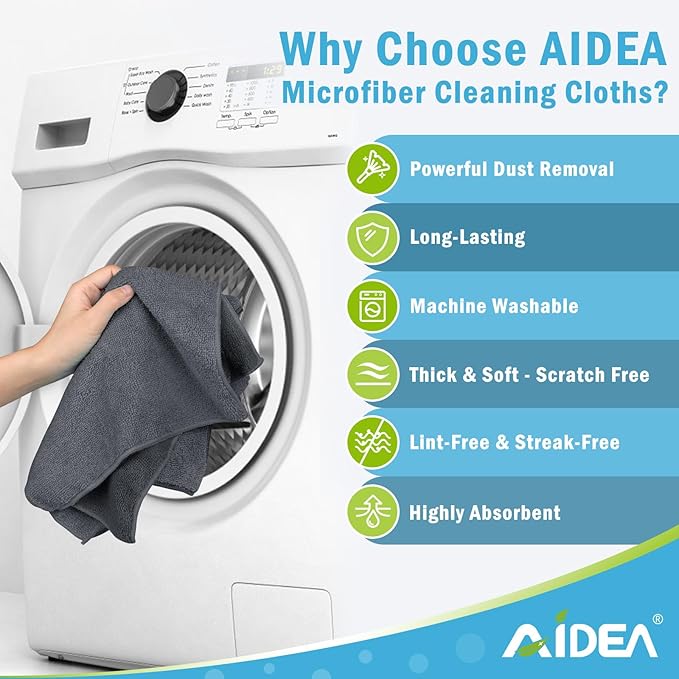 AIDEA Microfiber Cleaning Cloth 100PK, Soft Microfiber Towels - Image 3