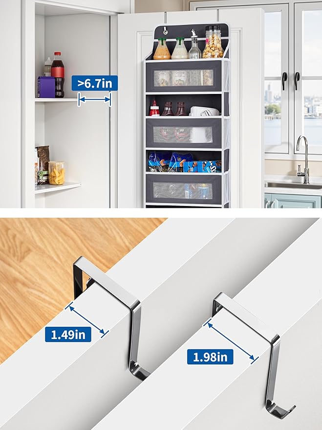 JARLINK 2 Pack Over The Door Organizer, 5 Shelf Door Hanging Organizer - Image 3