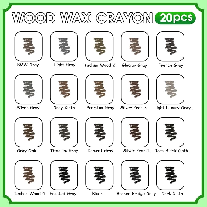 Furniture Markers Touch Up, 20 Colors Wood Filler Sticks, Wood Wax Crayons - Image 2