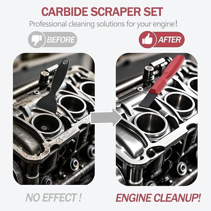 2PC Carbide Scraper, 1-1/4-Inch and 5/8-Inch Super Carbide Gasket Scraper - Image 5