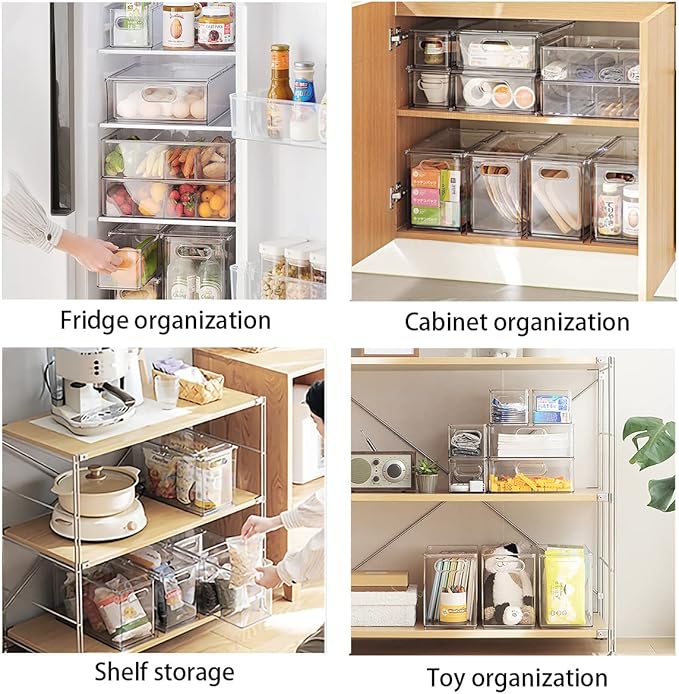 MineSign Set of 3 Stackable Refrigerator Organizer Bins Pull-Out Drawers - Image 5