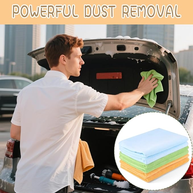 6 Pack Extra Large Microfiber Cleaning Cloths 20"x30", Lint-Free Reusable Towels - Image 5