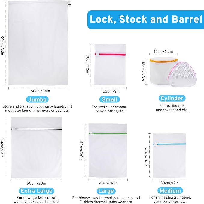 7 Pcs 7 Size Mesh Laundry Bags for Delicates - Image 2