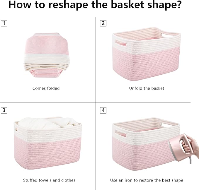 OIAHOMY 4 Pack Storage Baskets for Organizing, Basket for Shelves - Image 7