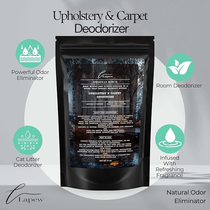 Obsidian Birch Carpet Freshener Powder: Powerful Odor Eliminator - Image 4