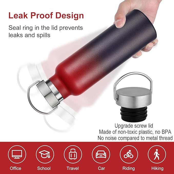 Neihepal Gradient Stainless Steel Water Bottles, 20 Ounce Vacuum Insulated - Image 4