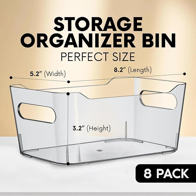 Clear Plastic Storage Bins, Small Fridge Organizer Kitchen Organizers and - Image 2