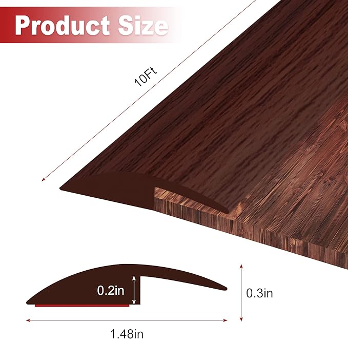 10Ft Carpet Floor Transition Strip, Self Adhesive Floor Edging Trim Strip - Image 2
