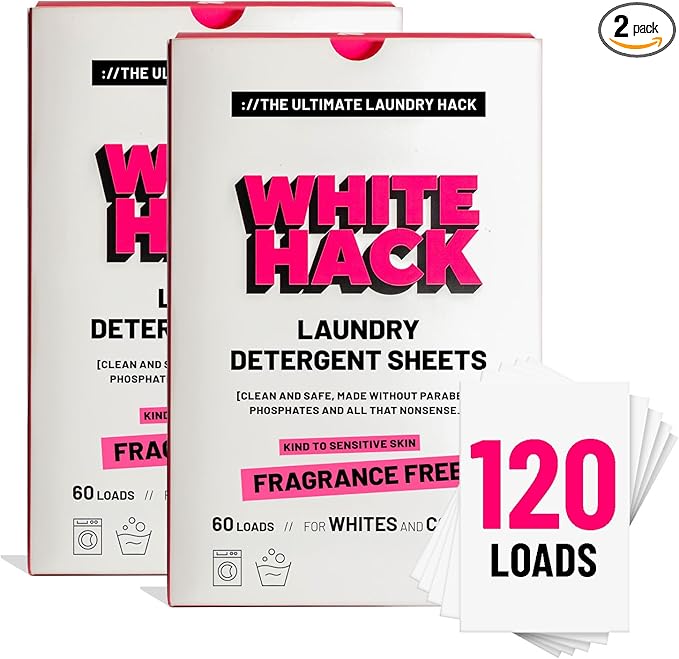 Fragrance Free Laundry Detergent Sheets | Clothes Detergent Laundry Soap Sheets by WhiteHack