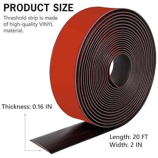 5Ft Floor Transition Strip Self Adhesive Vinyl Cover Floor Strip Flat Divider - Image 2