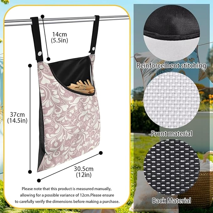 High Capacity Clothespin Holder Bag 14.5x12 Inches - Image 6