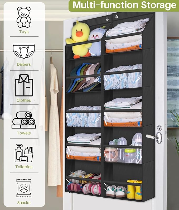 AOODA 2 Pack Over the Door Organizer, Large Capacity Closet Door Hanging - Image 7