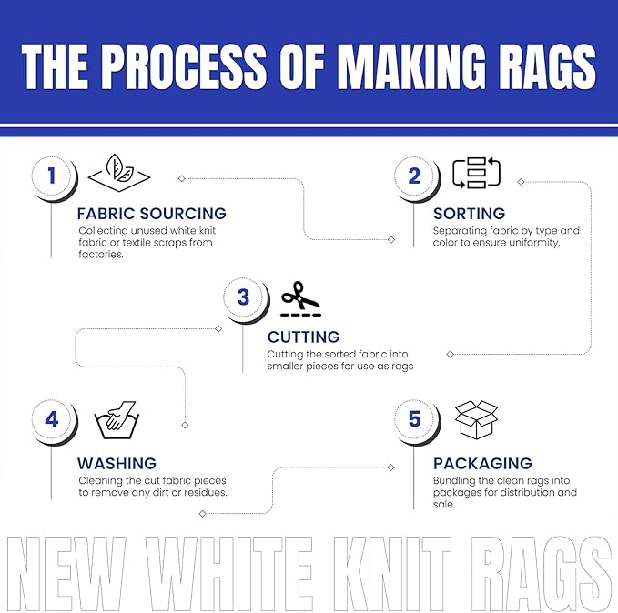 Premium White Knit T-Shirt Cleaning Rags – White Cotton Rag - Image 7