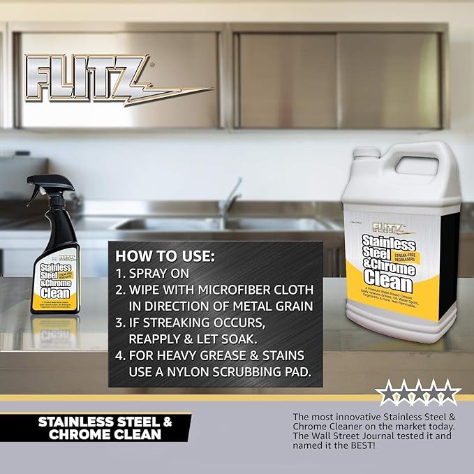 Flitz Stainless Steel & Chrome Clean - 16oz Bottle - Image 7