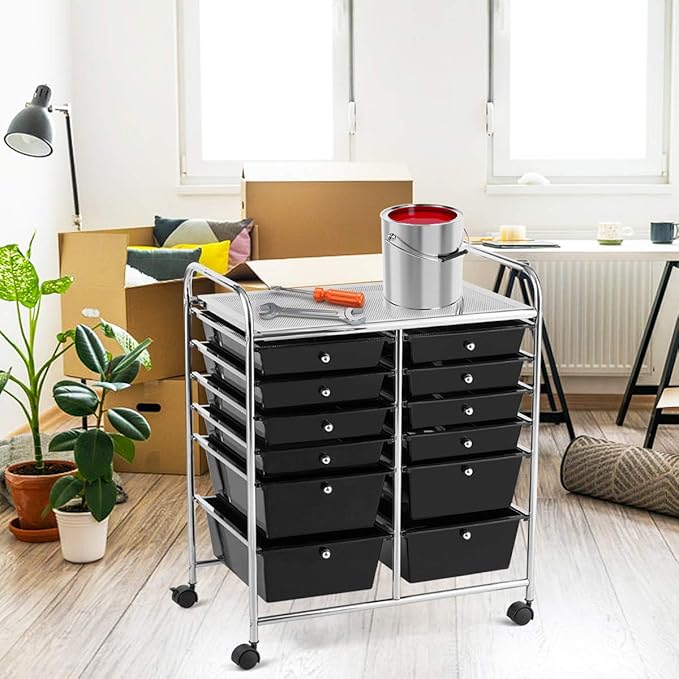 GOFLAME 12-Drawer Rolling Storage Cart, Mobile Utility Cart - Image 9