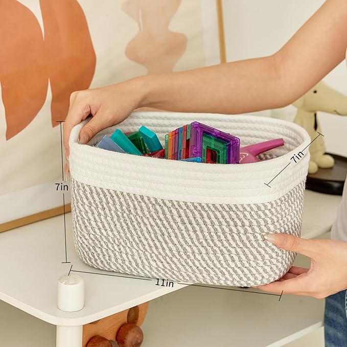 Small Cotton Rope Basket – Storage Bin - Image 2