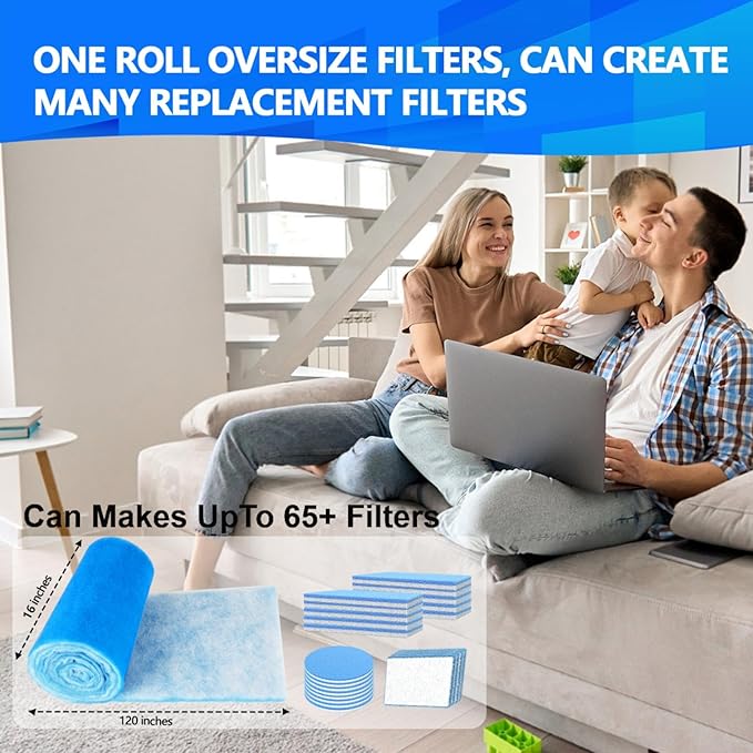 16" x120" Air Vent Filters, Cut to Fit Air Filter, MERV 8 Triple Vent Filter - Image 3
