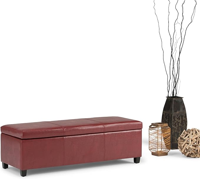 SIMPLIHOME Avalon 48 inch Wide Contemporary Rectangle Storage Ottoman Bench in - Image 10