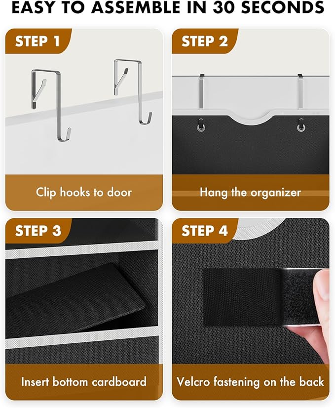 Over The Door Organizer Storage - 50lb Heavy Duty 6 Shelf Over Door Organizer - Image 7