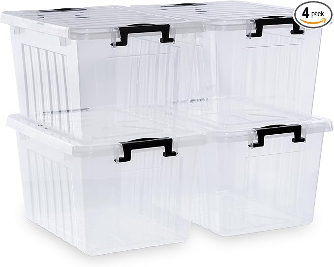 Citylife 22 QT Clear Plastic Storage Bins by CitylifeHomeOrganization