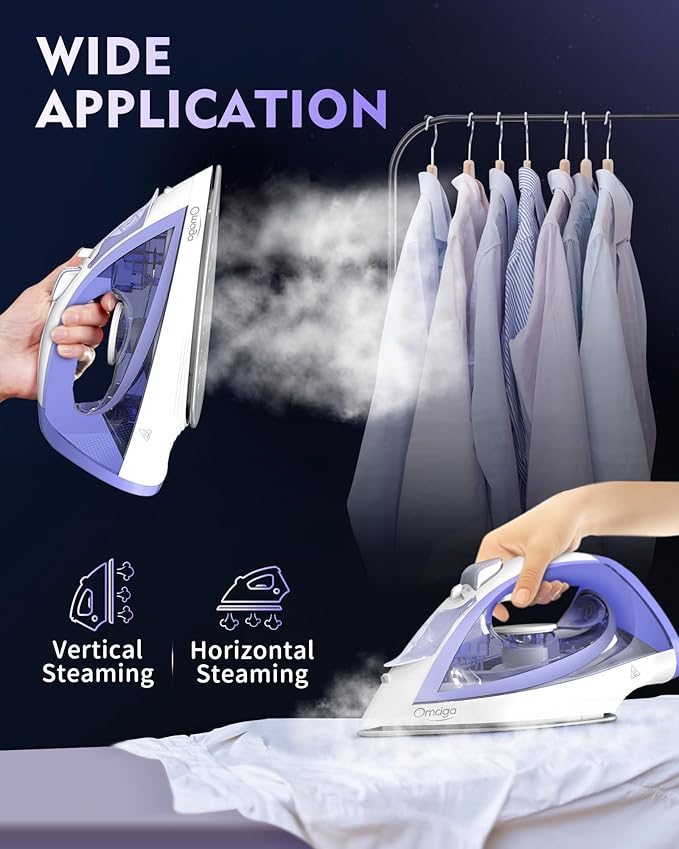 Cordless Iron for Clothes, 1550W 2-In-1 Cordless/Corded Steam Iron Rapid Heating - Image 8