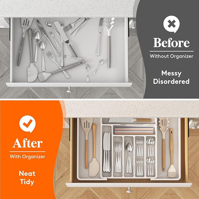 Lifewit Silverware Drawer Organizer, Expandable Utensil Organizer - Image 7