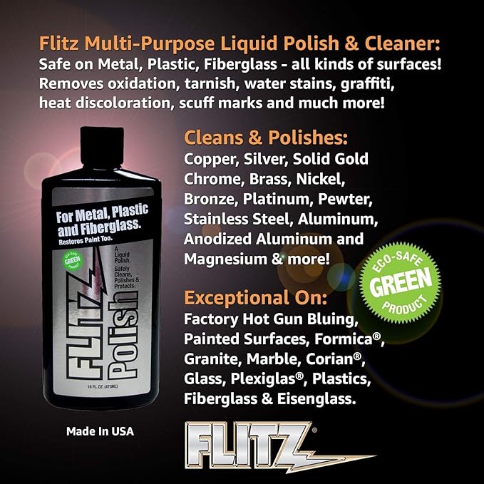 Flitz Multi Purpose Metal Polish Liquid - 16oz Bottle of USA-Made Tarnish - Image 6