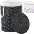 Laundry Hamper with Lid Laundry Basket with Lid 19.0 Gal Round Wicker Laundry by SETVSON