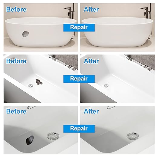 Tub Repair Kit White, Fiberglass Porcelain Repair Kit - Image 2
