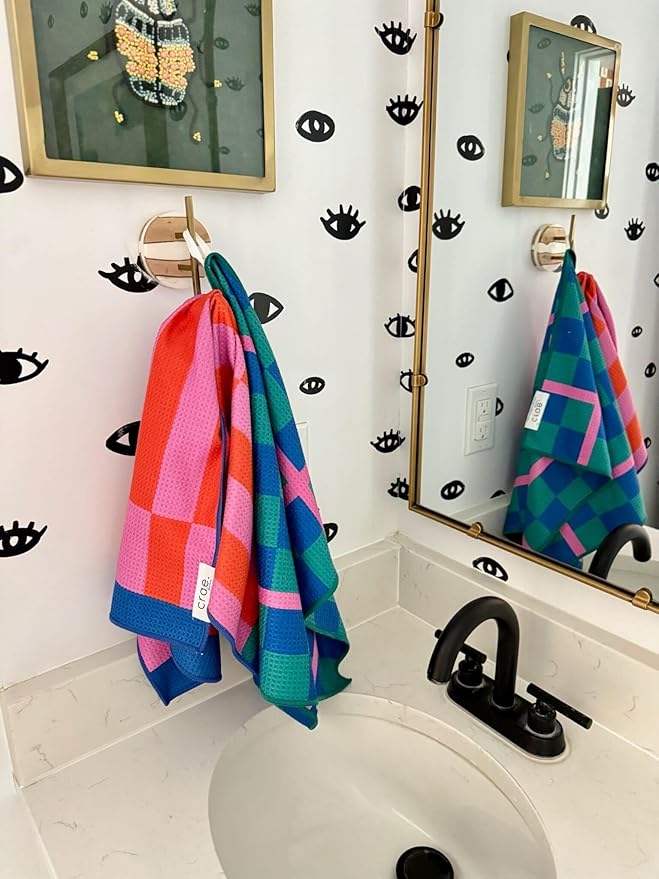 2 Double Sided Microfiber Hand Towels, 17x27 Inches Waffle Design Kitchen - Image 6