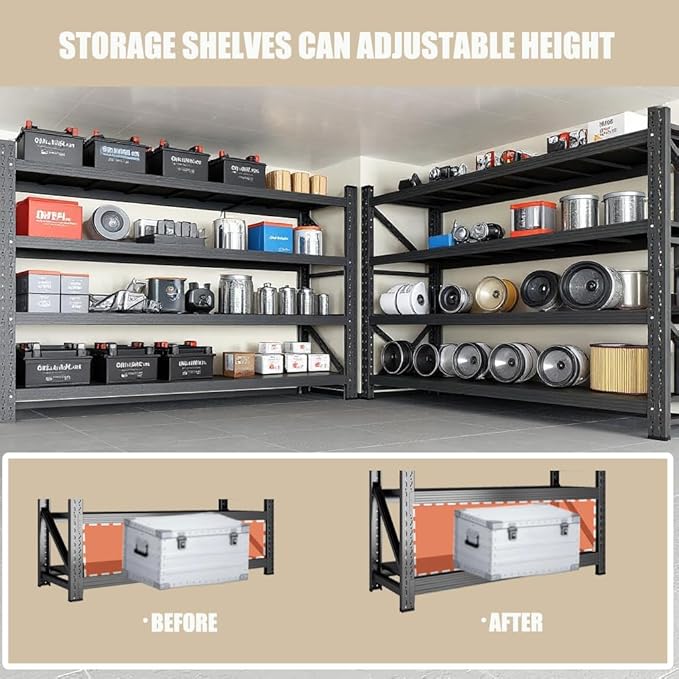 Heavy Duty Garage Shelving Unit 5000LBS, Industrial Storage Shelf - Image 2