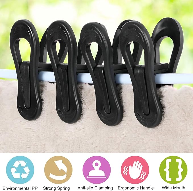 Tinfol Black Plastic Hanger Clips - Image 6