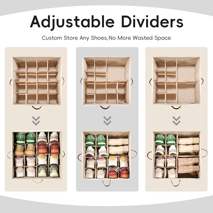 Shoe Organizer Box 2 Pack, Shoe Storage Organizer - Image 3