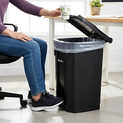14 Gallon Step-On Trash Can/Container, Hands-Free Disposal - Image 3