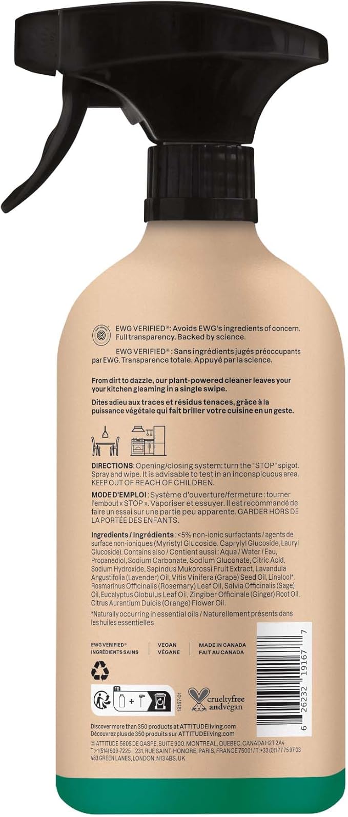 ATTITUDE Kitchen Cleaner Spray, Natural Origin Ingredients, EWG Verified - Image 7