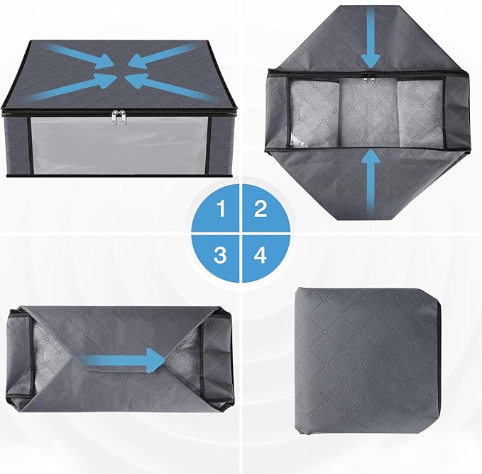 HomeHacks Storage 3-Pack Clothes Organizer Storage Bags Foldable Storage Box - Image 7