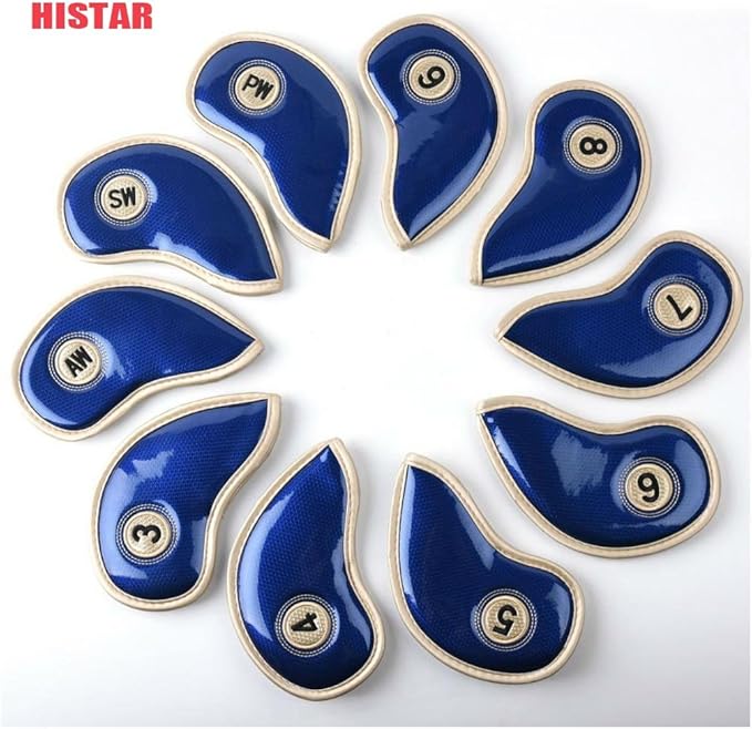 HISTAR 10pcs Crystal Pu Leather Golf Iron Head Covers Set Iron Club Headcover - Image 6