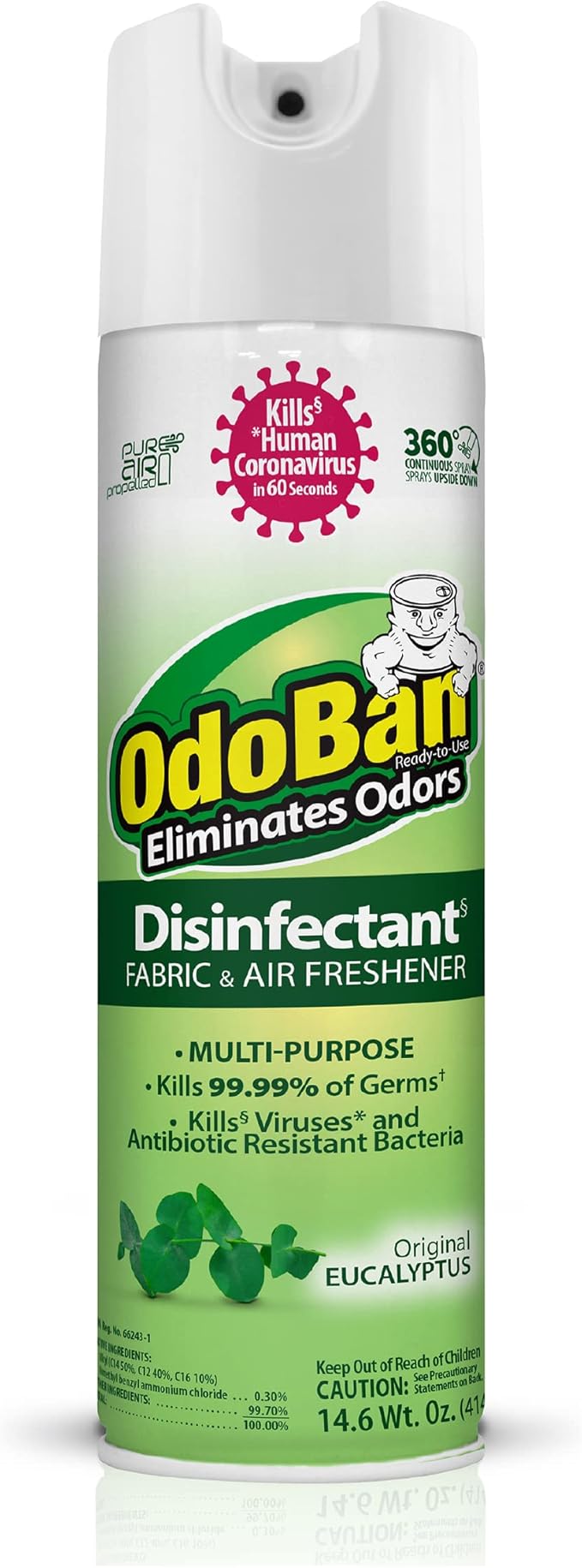 OdoBan Ready-to-Use 360-Degree Continuous Spray Disinfectant & Harsh Aroma by OdoBan