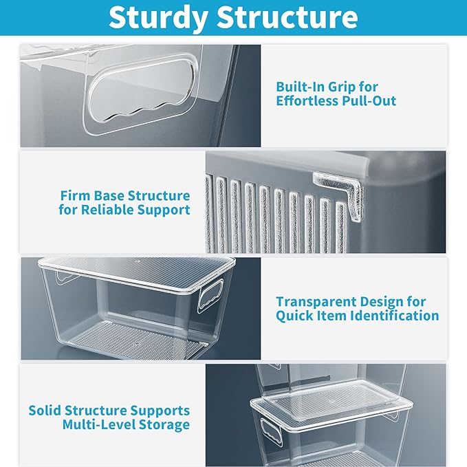 Clear Plastic Storage Bins, Pantry Organizers & Storage Containers, Cabinet - Image 3