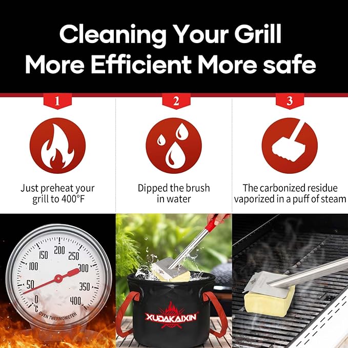Upgraded Grill Brush Bristle Free, Water-Activated steam Effectively Cleans The - Image 4