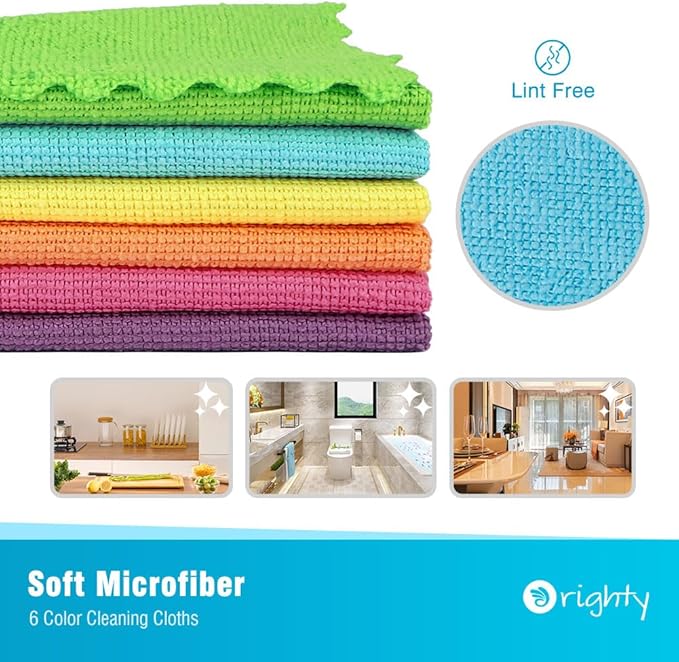 Orighty Microfiber Cleaning Cloth 24 Pack, Highly Absorbent Cleaning Supplies - Image 2