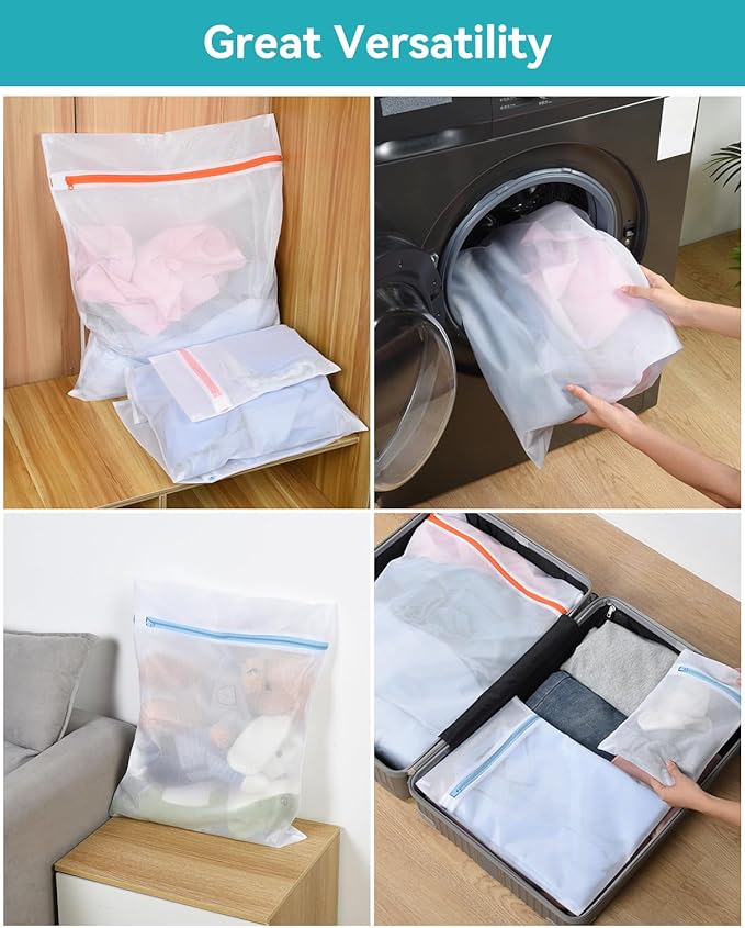 OTraki 9 PCS Mesh Laundry Bags for Delicates 4 Sizes Laundry Bags Mesh Wash Bags - Image 7