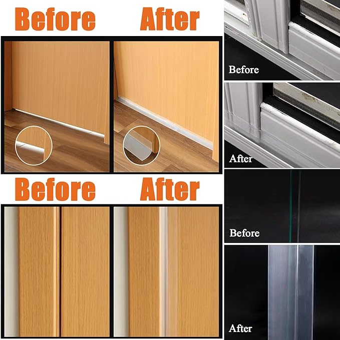 No Residue 32.8FT Door Weather Stripping Door Seal Strip, Silicone Sealing - Image 2