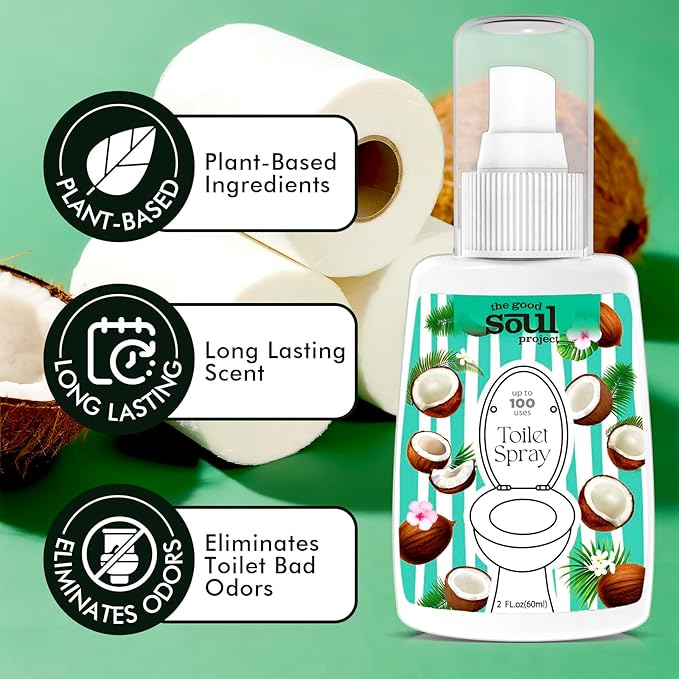 Toilet Spray, Coco Beach, Bathroom Odor Eliminator, Travel Size Air Freshener - Image 3