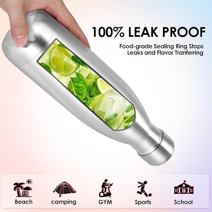 25oz Cola-Bottle Shaped Stainless Steel Leak-proof Water Bottle, Double Wall - Image 5