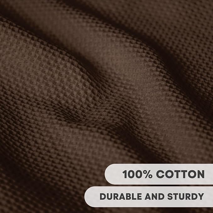 Artoid Mode 100% Cotton Dark Coffee Waffle Weave Kitchen Dish Cloths, 13x28 - Image 3