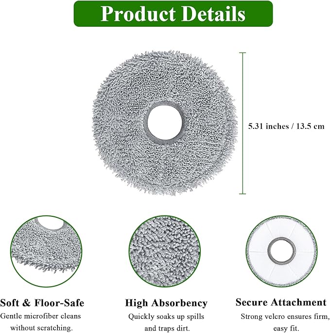 10 Pack Mop Pads for Dreame X40 Ultra/X40 Master/L40 Ultra/L10s Plus/L10s Pro - Image 3