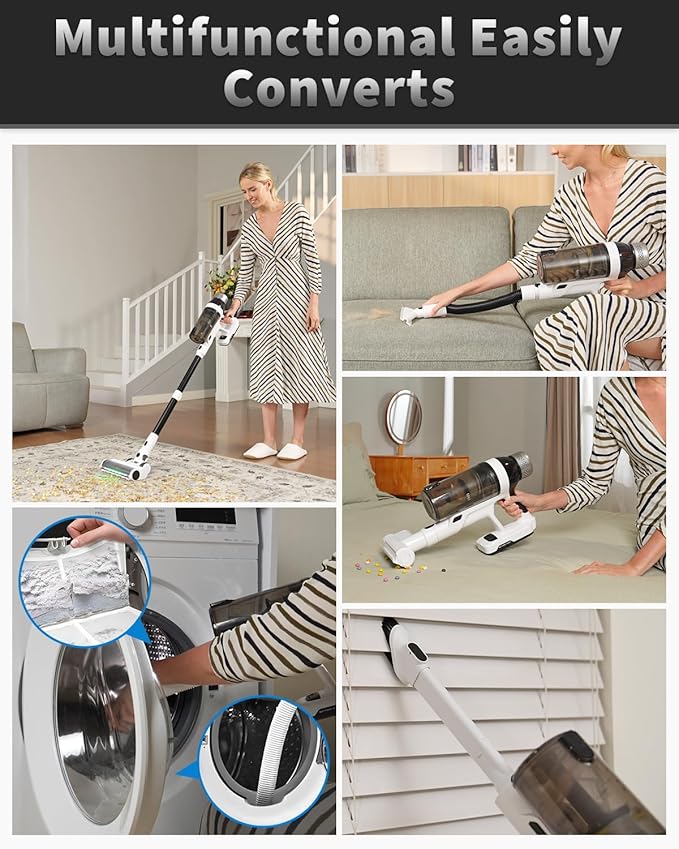 Cordless Vacuum Cleaner, 2 Batteries 110 Mins Runtime Vacuum Cleaners - Image 5