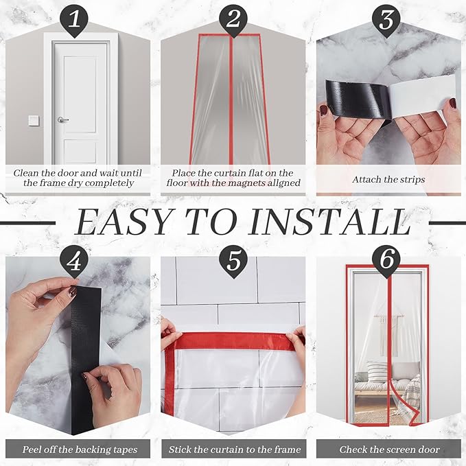 Amylove Zipper 60 x 102 Inch Dust Barrier Kit Red Edged Temporary Construction - Image 4